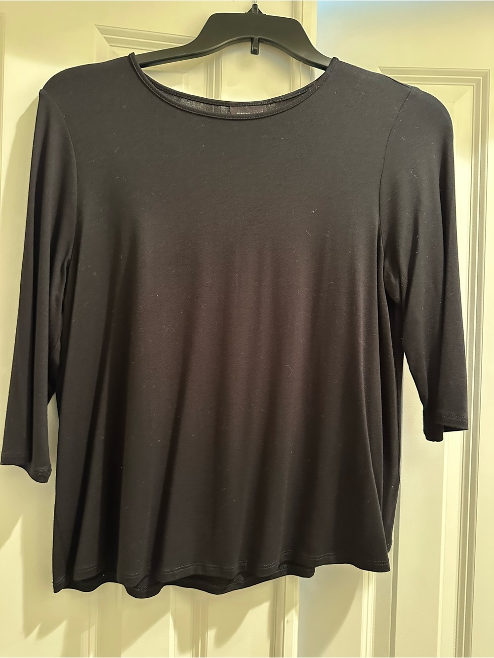 J. Jill Black Long-Sleeve Crewneck Top